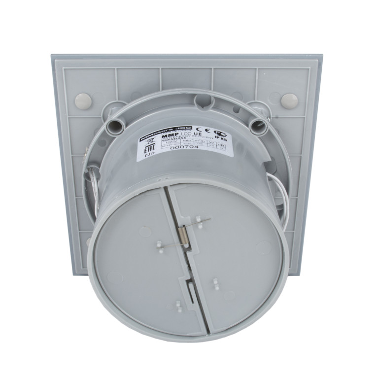 Designer silent fan MMP 100, 100 m³ / h, glass, light gray with drops